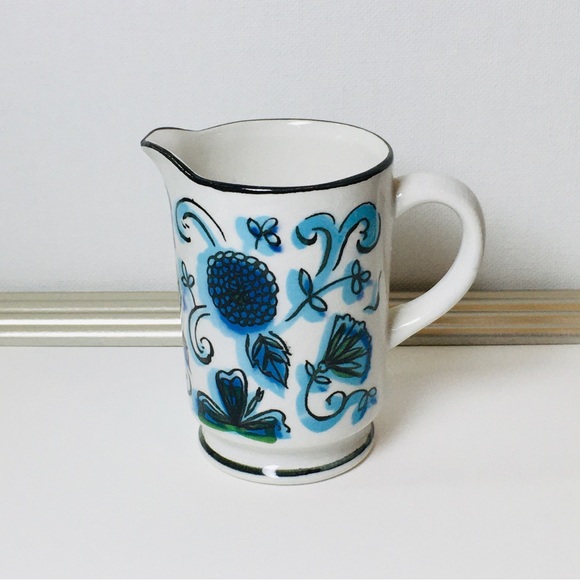 Very Small 60s - 70s Holt Howard Creamer HH 7219 Blue Cone Flower Hand Painted - Picture 13 of 13